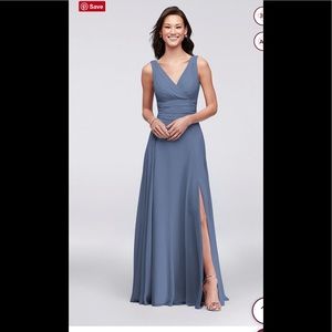 David’s Bridal Bridesmaid Dress in Steel Blue